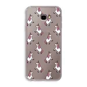 CaseCompany Eenhoorns overal: Samsung Galaxy J4 Plus Transparant Hoesje