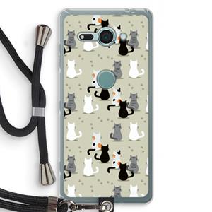 CaseCompany Katten: Sony Xperia XZ2 Compact Transparant Hoesje met koord