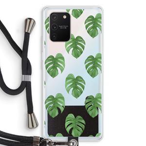 CaseCompany Monstera leaves: Samsung Galaxy S10 Lite Transparant Hoesje met koord