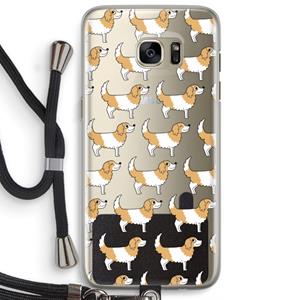 CaseCompany Doggy: Samsung Galaxy S7 Edge Transparant Hoesje met koord