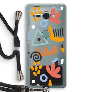 CaseCompany Abstract: Sony Xperia XZ2 Compact Transparant Hoesje met koord