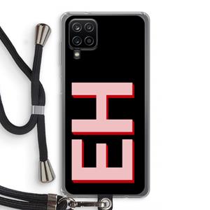 CaseCompany Monogram: Samsung Galaxy A12 Transparant Hoesje met koord
