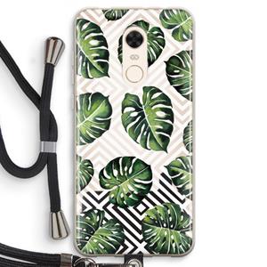 CaseCompany Geometrische jungle: Xiaomi Redmi 5 Transparant Hoesje met koord