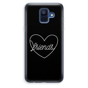CaseCompany Friends heart black: Samsung Galaxy A6 (2018) Transparant Hoesje