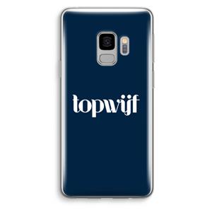 CaseCompany Topwijf Navy: Samsung Galaxy S9 Transparant Hoesje