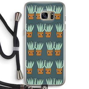 CaseCompany Sansevieria: Samsung Galaxy S7 Edge Transparant Hoesje met koord