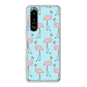 CaseCompany Anything Flamingoes: Sony Xperia 5 III Transparant Hoesje