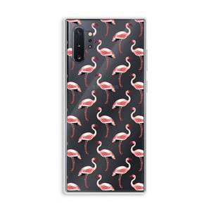 CaseCompany Flamingoprint groen: Samsung Galaxy Note 10 Plus Transparant Hoesje