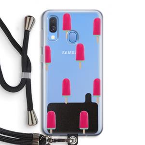 CaseCompany Waterijsje: Samsung Galaxy A40 Transparant Hoesje met koord