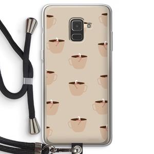 CaseCompany Morning coffee: Samsung Galaxy A8 (2018) Transparant Hoesje met koord