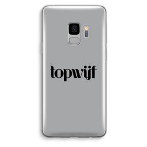 CaseCompany Topwijf Grijs Zwart: Samsung Galaxy S9 Transparant Hoesje