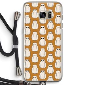 CaseCompany Uilen: Samsung Galaxy S7 Edge Transparant Hoesje met koord