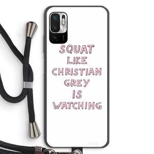 CaseCompany Christian Grey: Xiaomi Redmi Note 10 5G Transparant Hoesje met koord