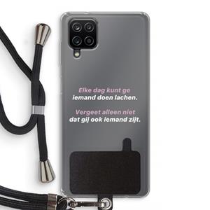 CaseCompany gij zijt ook iemand: Samsung Galaxy A12 Transparant Hoesje met koord