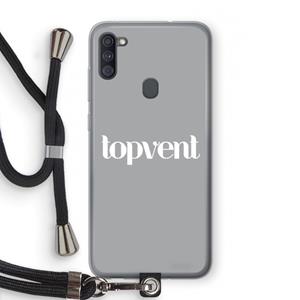 CaseCompany Topvent Grijs Wit: Samsung Galaxy A11 Transparant Hoesje met koord
