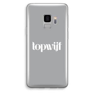 CaseCompany Topwijf Grijs Wit: Samsung Galaxy S9 Transparant Hoesje