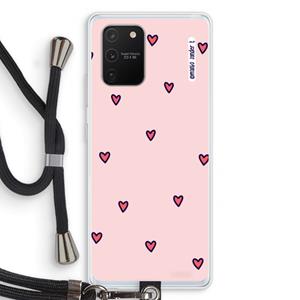 CaseCompany Hartjes: Samsung Galaxy S10 Lite Transparant Hoesje met koord