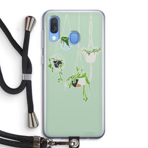 CaseCompany Hang In There: Samsung Galaxy A40 Transparant Hoesje met koord