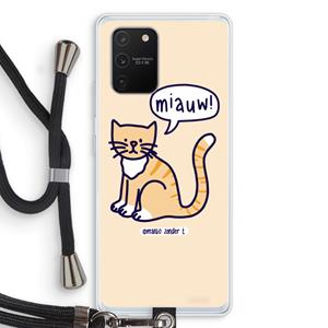 CaseCompany Miauw: Samsung Galaxy S10 Lite Transparant Hoesje met koord