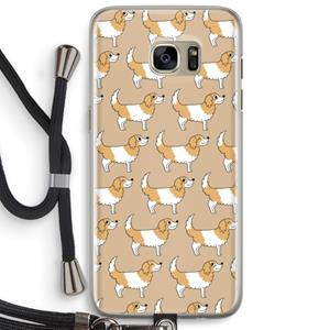 CaseCompany Doggy: Samsung Galaxy S7 Edge Transparant Hoesje met koord