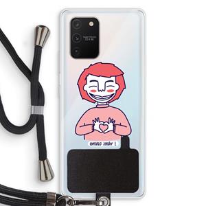 CaseCompany Hartje: Samsung Galaxy S10 Lite Transparant Hoesje met koord