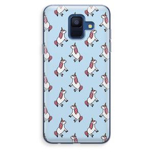 CaseCompany Eenhoorns overal: Samsung Galaxy A6 (2018) Transparant Hoesje