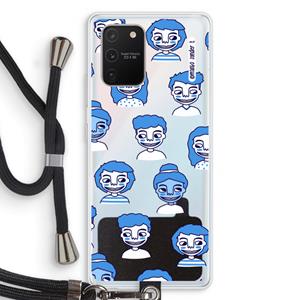 CaseCompany Gezichtjes: Samsung Galaxy S10 Lite Transparant Hoesje met koord