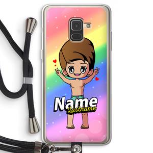 CaseCompany Chibi Maker man: Samsung Galaxy A8 (2018) Transparant Hoesje met koord