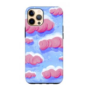 CaseCompany Roze wolken met vogels: iPhone 12 Pro Max Tough Case