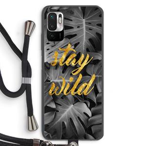 CaseCompany Stay wild: Xiaomi Redmi Note 10 5G Transparant Hoesje met koord