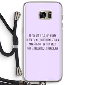 CaseCompany Regenboog: Samsung Galaxy S7 Edge Transparant Hoesje met koord