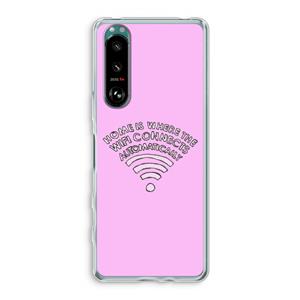 CaseCompany Home Is Where The Wifi Is: Sony Xperia 5 III Transparant Hoesje