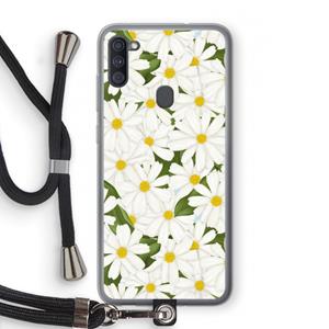 CaseCompany Summer Daisies: Samsung Galaxy A11 Transparant Hoesje met koord