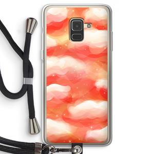 CaseCompany Lichte Wolken: Samsung Galaxy A8 (2018) Transparant Hoesje met koord