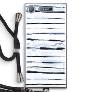 CaseCompany Ink Stripes: Sony Xperia XZ1 Transparant Hoesje met koord