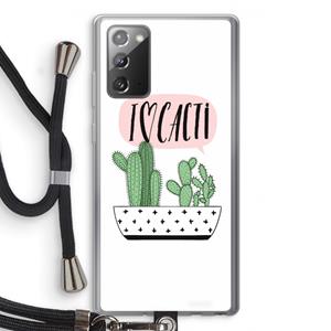 CaseCompany I love cacti: Samsung Galaxy Note 20 / Note 20 5G Transparant Hoesje met koord