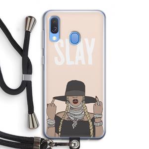 CaseCompany Slay All Day: Samsung Galaxy A40 Transparant Hoesje met koord