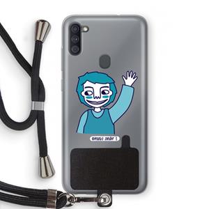CaseCompany Zwaai: Samsung Galaxy A11 Transparant Hoesje met koord