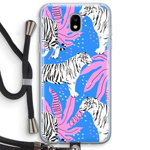 CaseCompany Tijger: Samsung Galaxy J5 (2017) Transparant Hoesje met koord