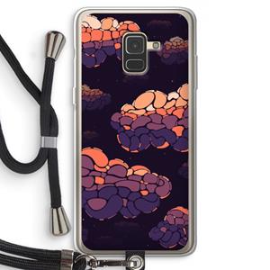CaseCompany Patroon Wolken: Samsung Galaxy A8 (2018) Transparant Hoesje met koord