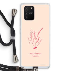 CaseCompany Where flowers bloom: Samsung Galaxy S10 Lite Transparant Hoesje met koord