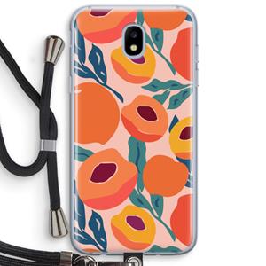 CaseCompany Perzik: Samsung Galaxy J5 (2017) Transparant Hoesje met koord