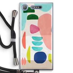 CaseCompany Bold Rounded Shapes: Sony Xperia XZ1 Transparant Hoesje met koord