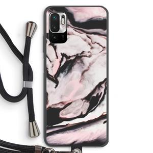 CaseCompany Roze stroom: Xiaomi Redmi Note 10 5G Transparant Hoesje met koord