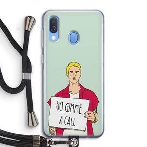 CaseCompany Gimme a call: Samsung Galaxy A40 Transparant Hoesje met koord