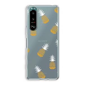 CaseCompany Ananasjes: Sony Xperia 5 III Transparant Hoesje