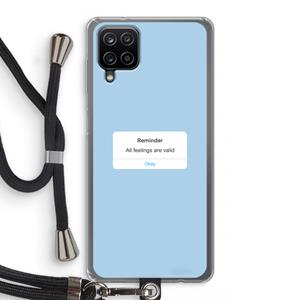 CaseCompany Reminder: Samsung Galaxy A12 Transparant Hoesje met koord