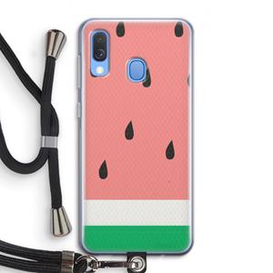 CaseCompany Watermeloen: Samsung Galaxy A40 Transparant Hoesje met koord