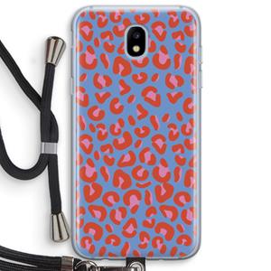 CaseCompany Leopard blue: Samsung Galaxy J5 (2017) Transparant Hoesje met koord