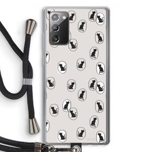 CaseCompany Miauw: Samsung Galaxy Note 20 / Note 20 5G Transparant Hoesje met koord